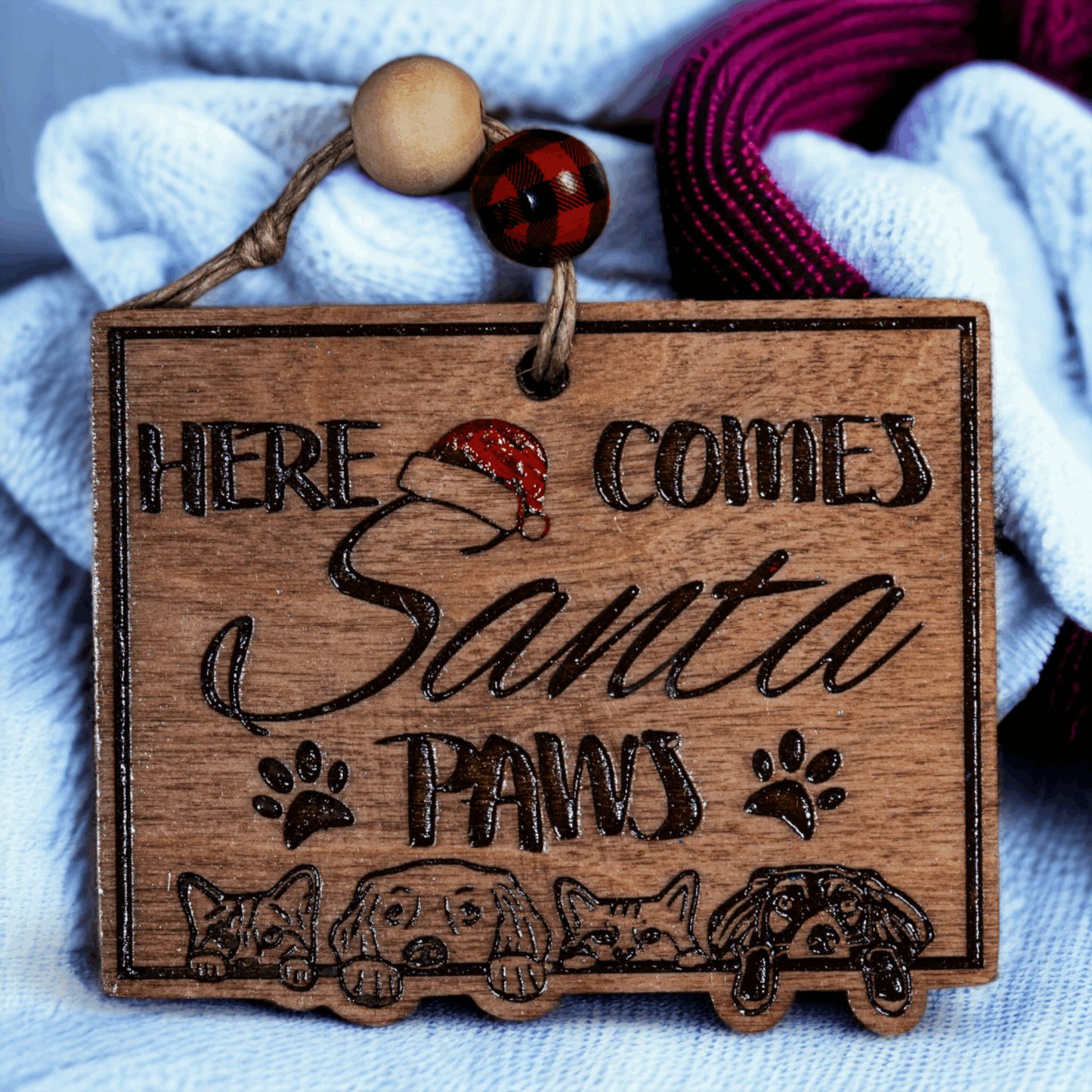 Here Comes Santa Paws Holiday Ornament