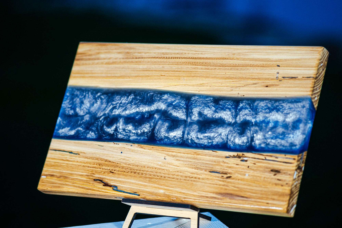Elm Steel Blue River Serving Board