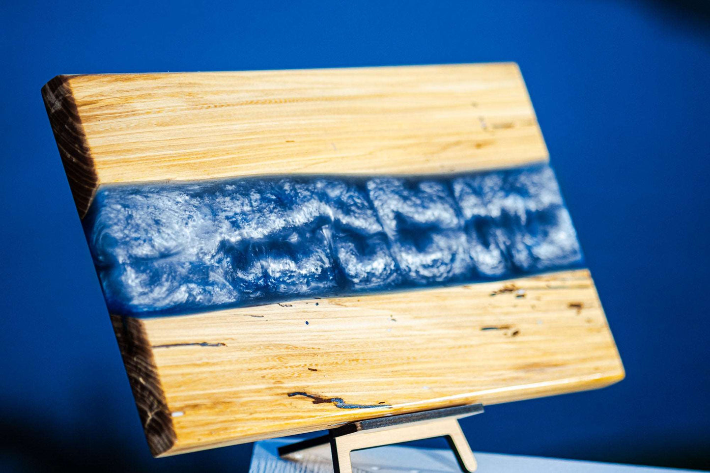 Elm Steel Blue River Serving Board