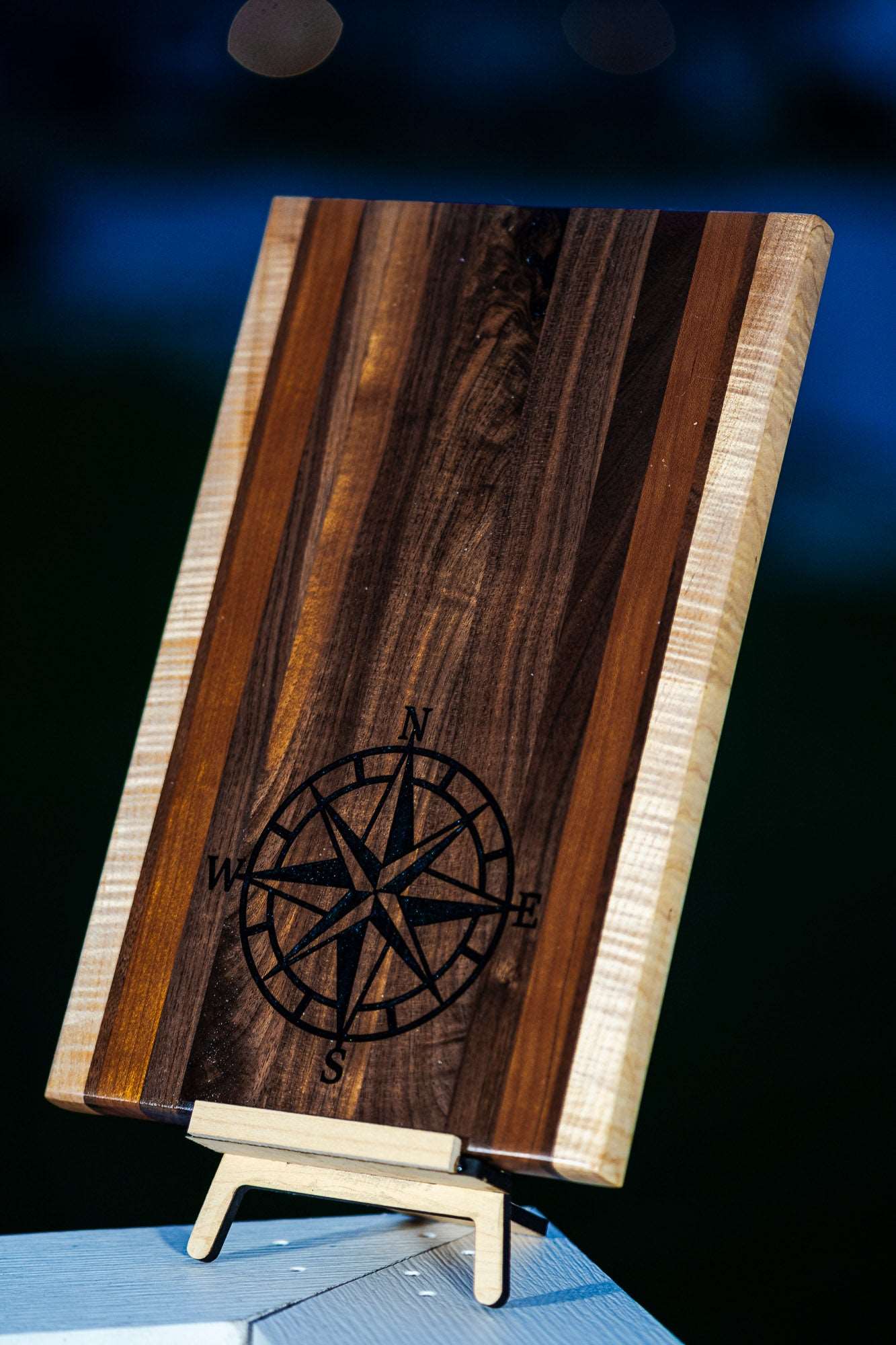 Compass Rose Inlay Serving & Cutting Board