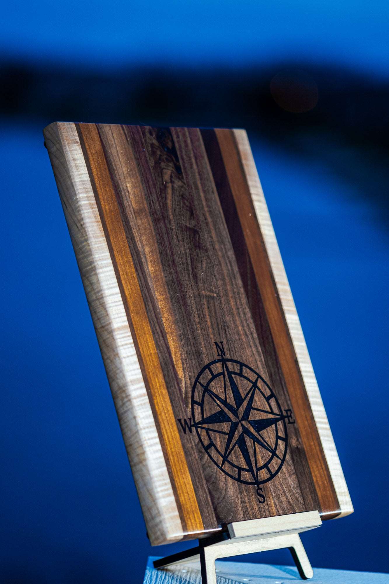 Compass Rose Inlay Serving & Cutting Board