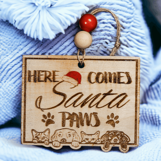 Here Comes Santa Paws Holiday Ornament