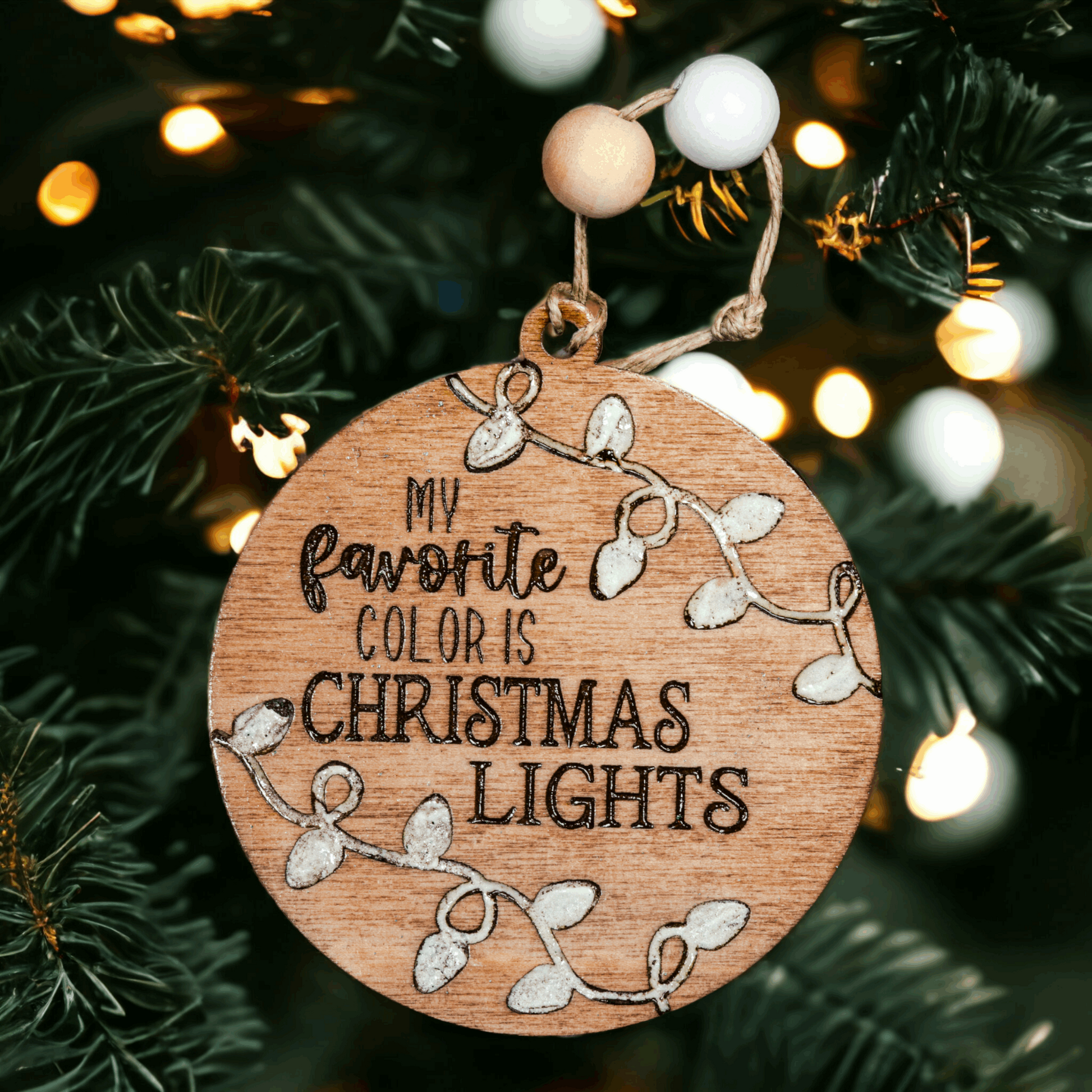 Glow in the Dark Lights Holiday Ornament