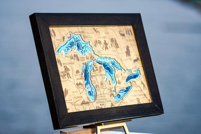 Great Lakes Topography Map