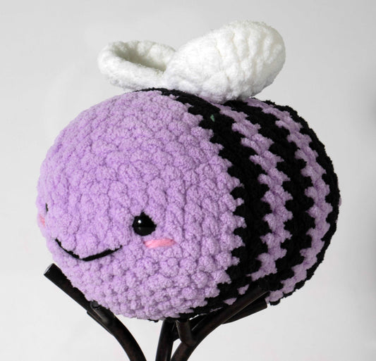 Bee Plushie - Medium - Purple & Black